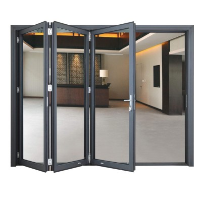 Aluminum sliding frameless glass folding door